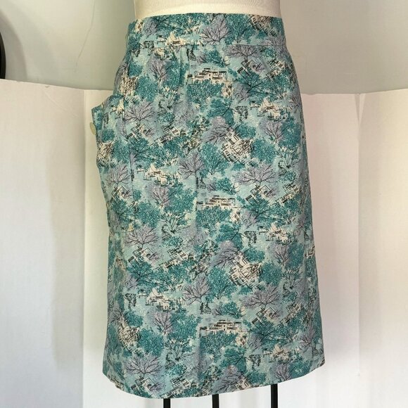 Handmade Women's Waist Half Apron Cotton Light Blue 1 Front Pocket Kitchen Cook - Picture 1 of 12